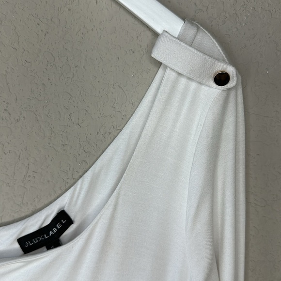 NWT JLUXLABEL Ivory One Shoulder Dress Size Small - Picture 4 of 13
